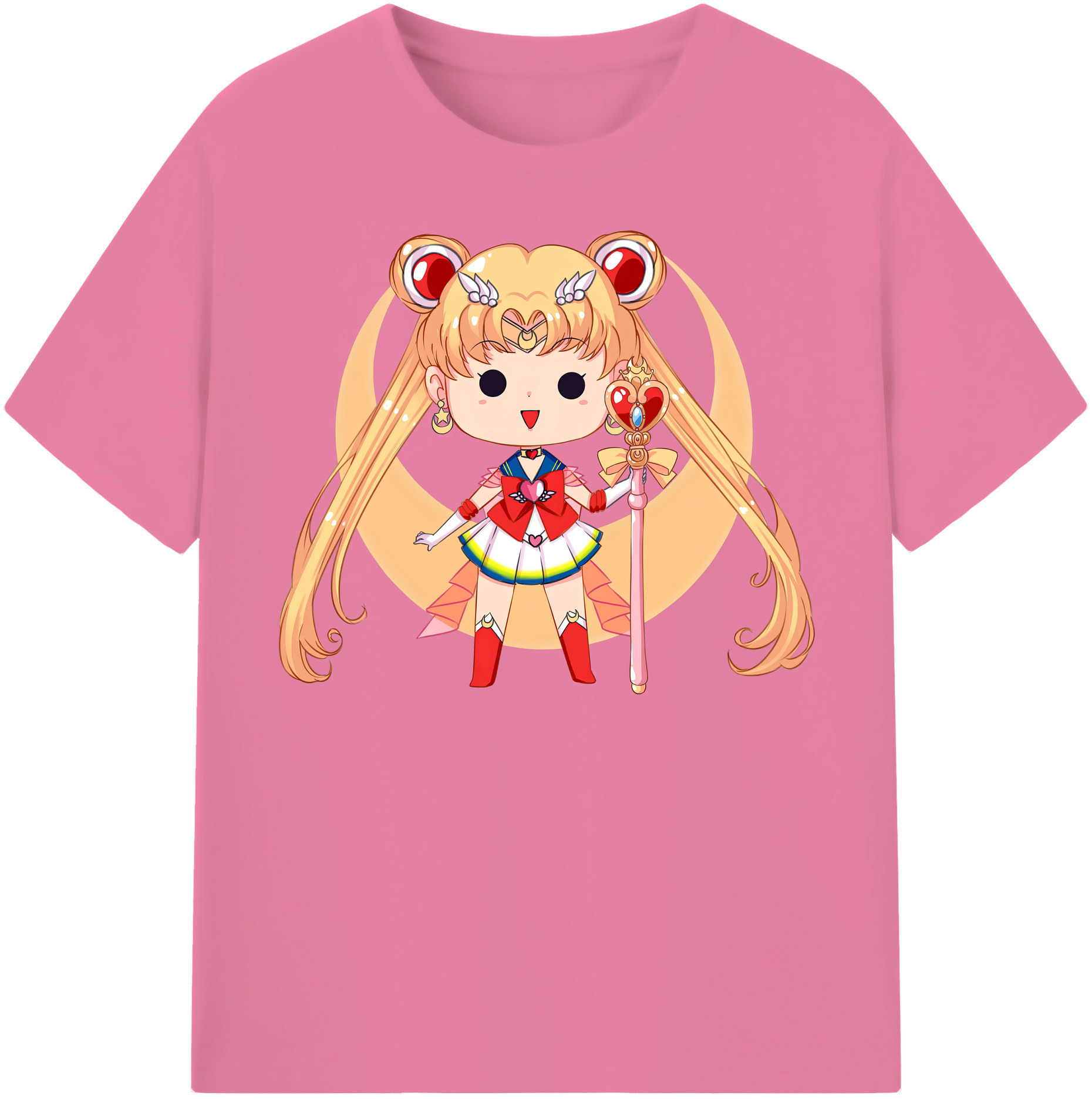 （画像用） 美少女戦士セーラームーン 月野 うさぎ つきの うさぎ Sailor Moon Tsukino Usagi 綿100％半袖Tシャツ（フロントプリント）